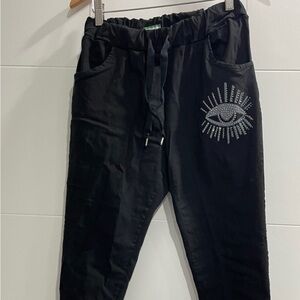 ItalianBlack pants straight leg one size fits all Italian